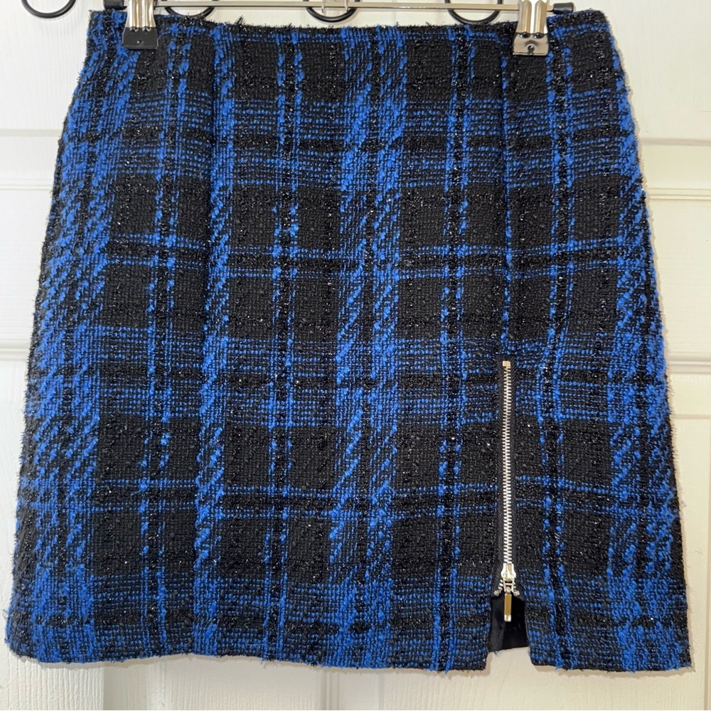 NWOT - SO Good for Life Plaid Tweed Mini Skirt